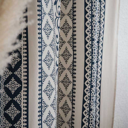 Ownkoti Cotton Linen Blue Pattern Curtain - image 7