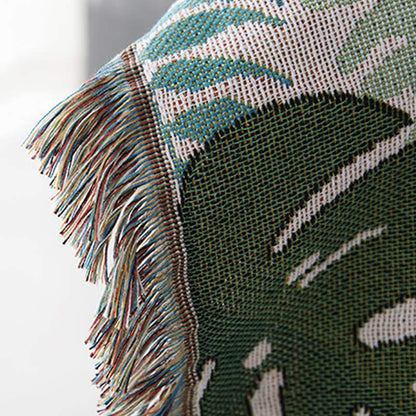 Ownkoti Palm Pattern Sofa Cover Tassel Blanket - image 12