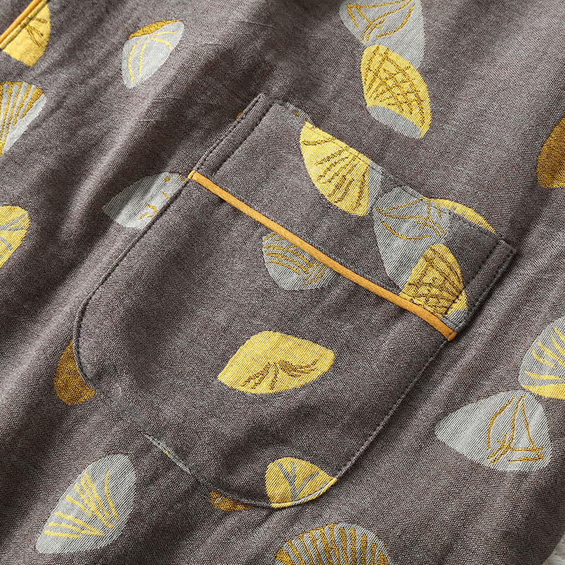 Ownkoti Luxurious Shell Cotton Lapel Pajama Set