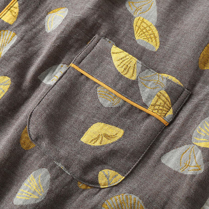 Ownkoti Luxurious Shell Cotton Lapel Pajama Set