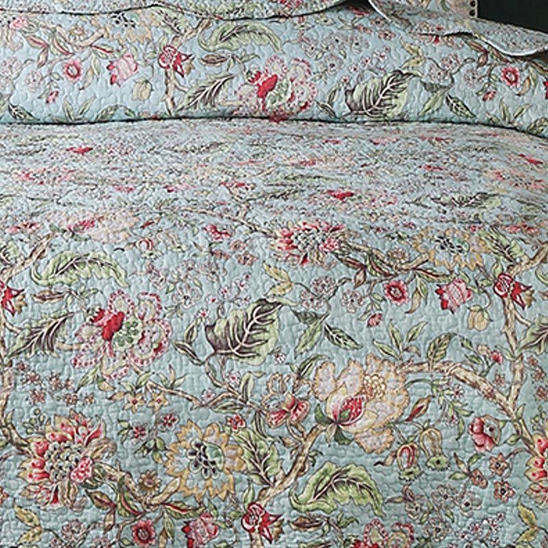 Ownkoti Vintage Flower Quilt with Pillow Shams - image 2