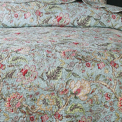 Ownkoti Vintage Flower Quilt with Pillow Shams - image 2