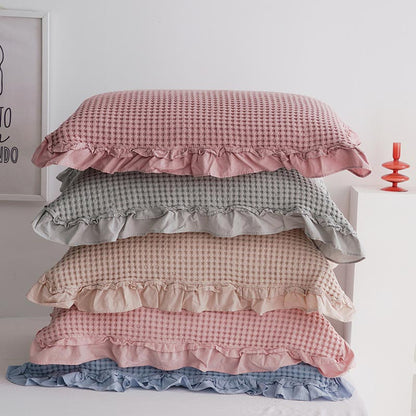 Ownkoti Waffle Weave Cotton Pillowcases with Ruffle (2PCS) - image 13