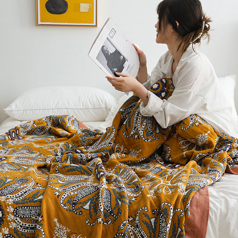 Ownkoti Flower Cotton Gauze Quilt Reversible Blanket - image 4