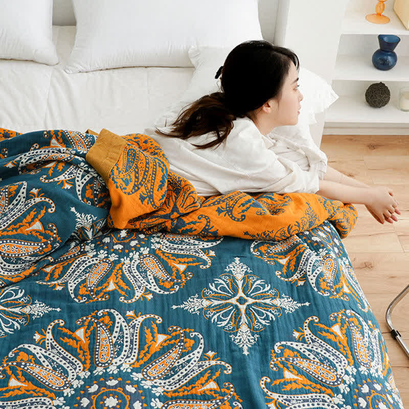 Ownkoti Flower Cotton Gauze Quilt Reversible Blanket - image 13