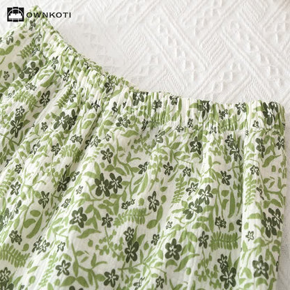 Ownkoti Pastoral Style Floral Cotton Loungewear Set - image 4