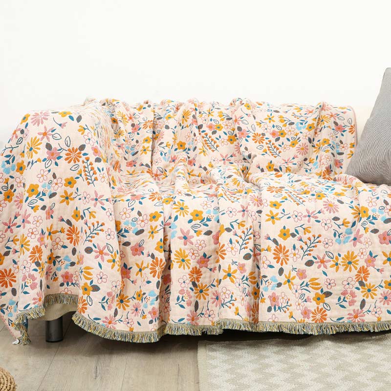 Ownkoti Garden Flower Tassels Blanket Sofa Cover - image 2
