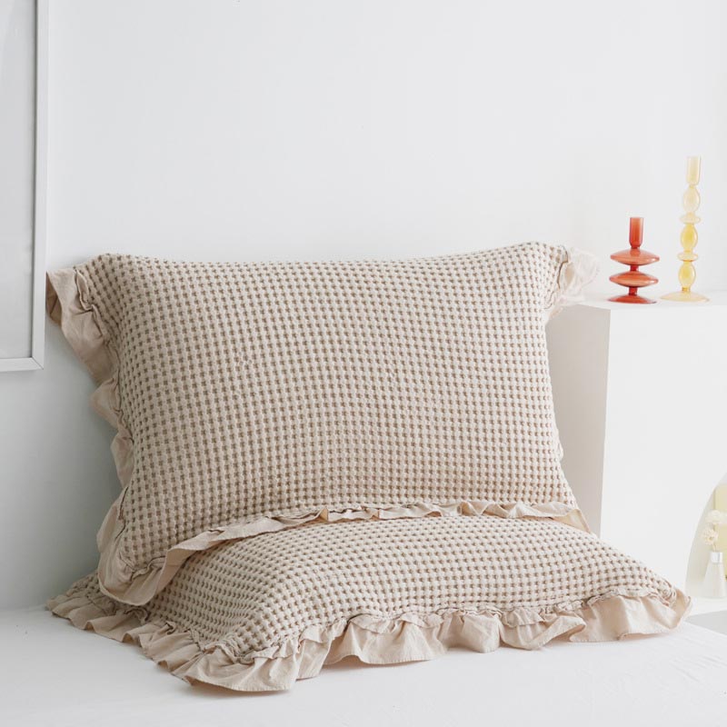 Ownkoti Waffle Weave Cotton Pillowcases with Ruffle (2PCS) - image 8
