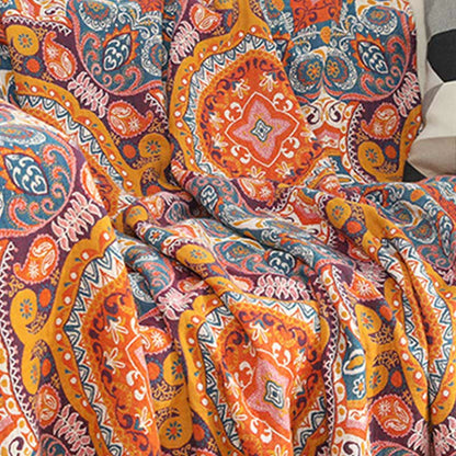 Ownkoti Boho Cotton Orange Reversible Sofa Blanket - image 4