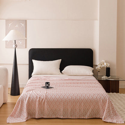 Ownkoti Multicolor Rhombus Pattern Bamboo Fiber Quilt - Pink - Queen - image 0