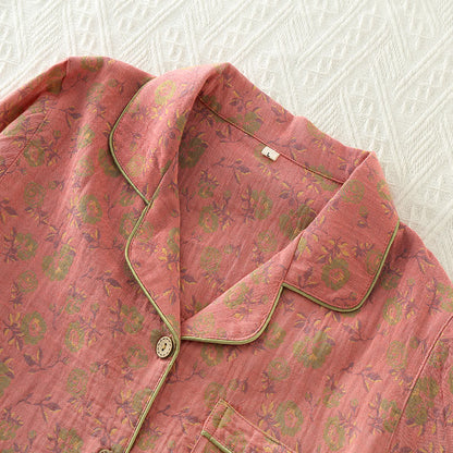 Retro Rose Cotton Gauze Pajama Set - image 2