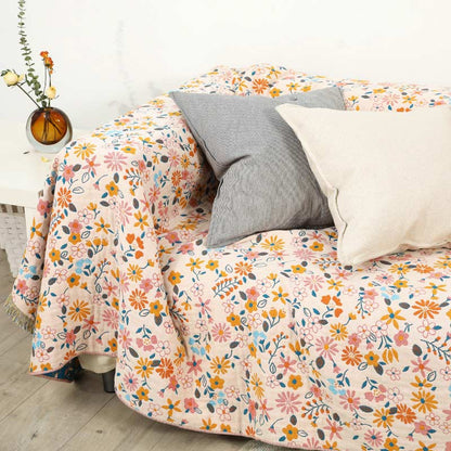 Ownkoti Garden Flower Tassels Blanket Sofa Cover - image 1