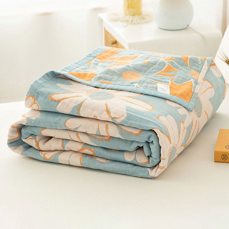 Ownkoti Daisy Printed Cotton Soft Reversible Quilt