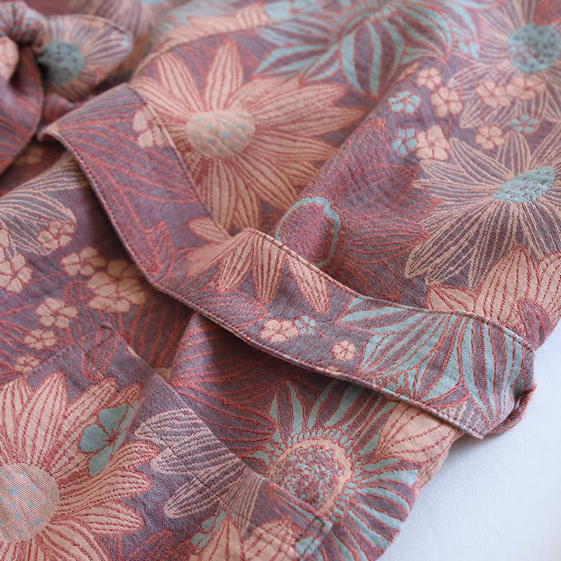 Ownkoti Floral Comfy V-neck Home Sleep Bathrobe - image 5