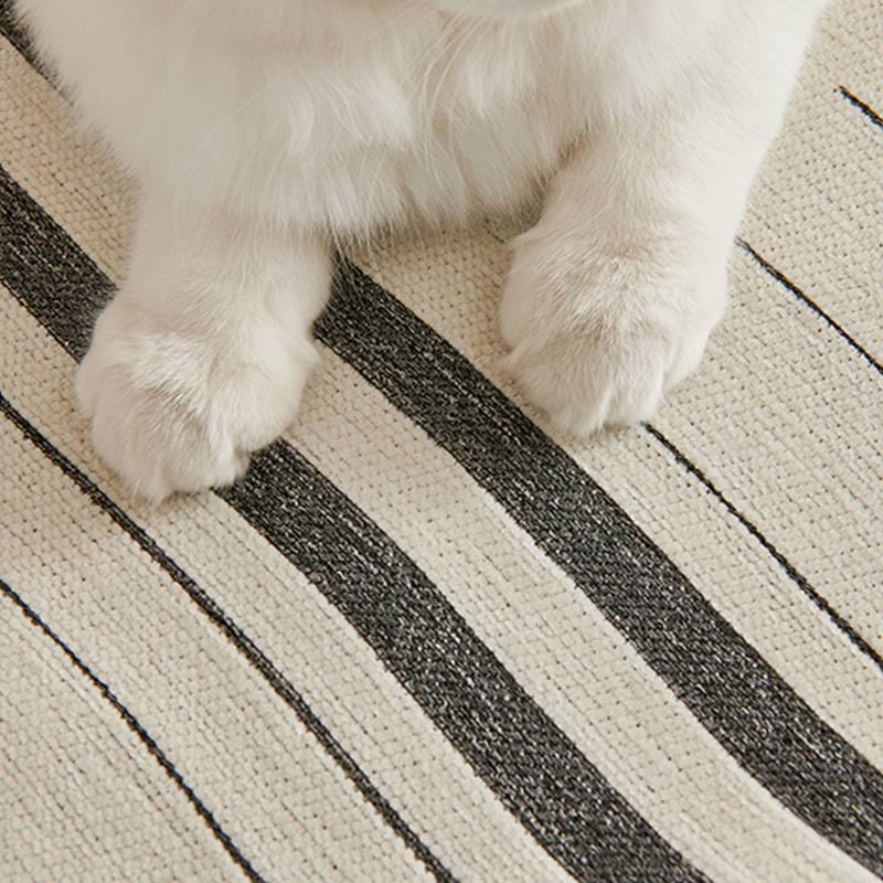 Ownkoti Straight Stripe Chenille Tassel Sofa Protector