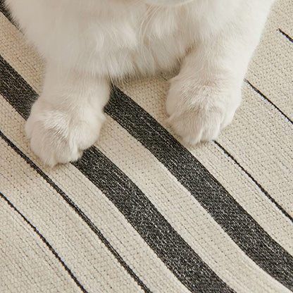 Ownkoti Straight Stripe Chenille Tassel Sofa Protector