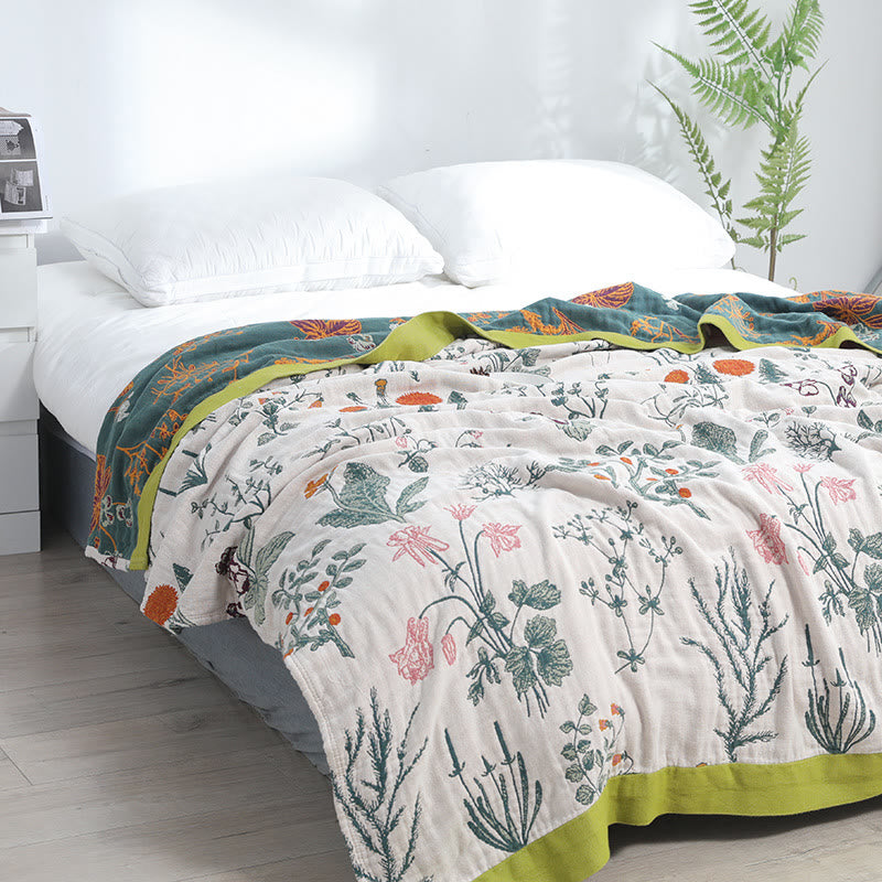 Ownkoti Flower Plant Cotton Reversible Soft Quilt - image 2