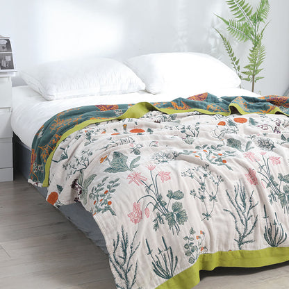 Ownkoti Flower Plant Cotton Reversible Soft Quilt - image 2