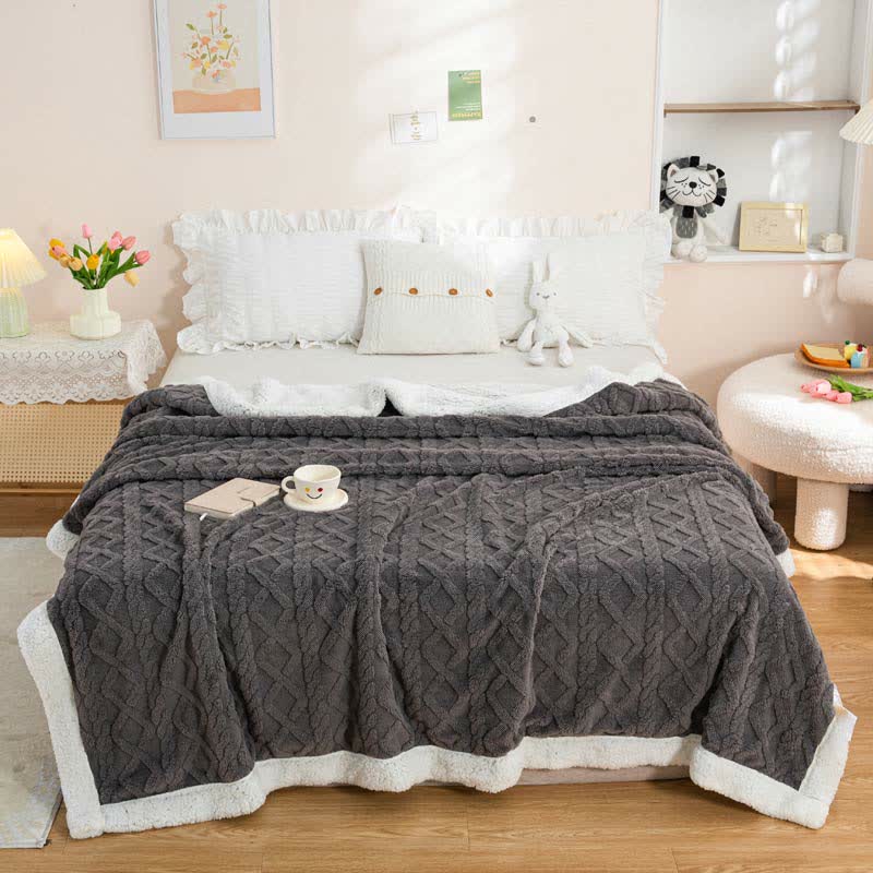 Ownkoti Puffy Cozy Reversible Fleece Throw Blanket - image 4