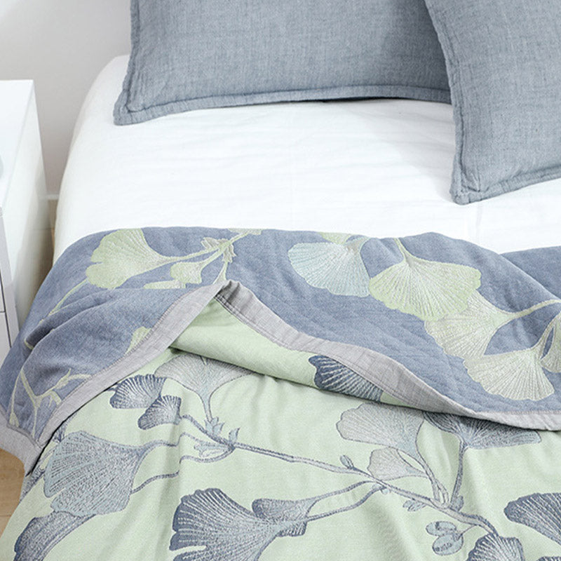 Ownkoti Ginkgo Leaf Cotton Gauze Reversible Quilt - image 5
