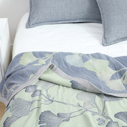 Ownkoti Ginkgo Leaf Cotton Gauze Reversible Quilt - image 5
