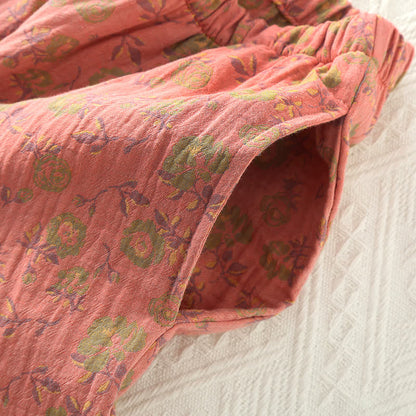 Retro Rose Cotton Gauze Pajama Set - image 5