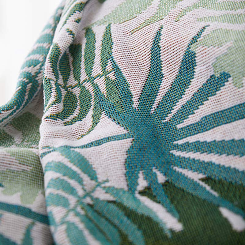 Ownkoti Palm Pattern Sofa Cover Tassel Blanket - image 11