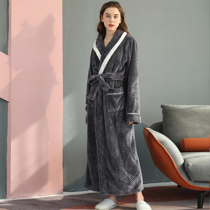 Ownkoti Thick Fleece Pajama Comfy Bathrobe - image 13