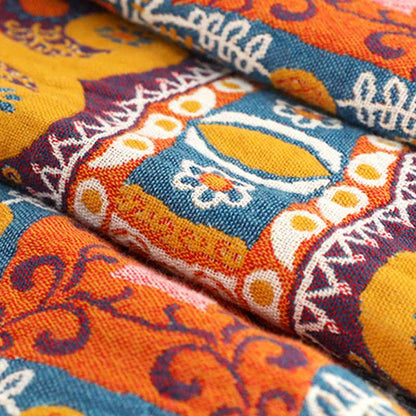 Ownkoti Boho Cotton Orange Reversible Sofa Blanket - image 6