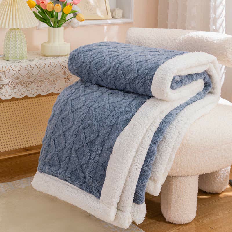 Ownkoti Puffy Cozy Reversible Throw Blanket - Blue - 79" x 90" - image 8