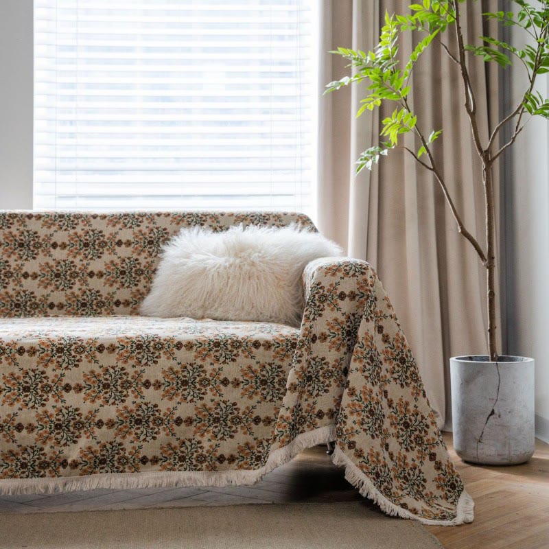 Ownkoti Plum Flower Jacquard Sofa Protector - image 1