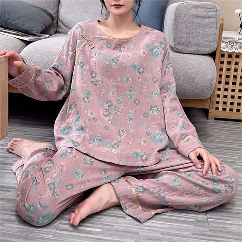 Ownkoti Plus-size Peony Cotton Pajama Set - image 3