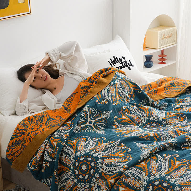 Ownkoti Flower Cotton Gauze Quilt Reversible Blanket - image 9