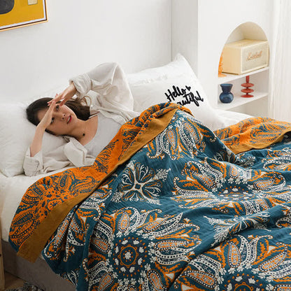 Ownkoti Flower Cotton Gauze Quilt Reversible Blanket - image 9