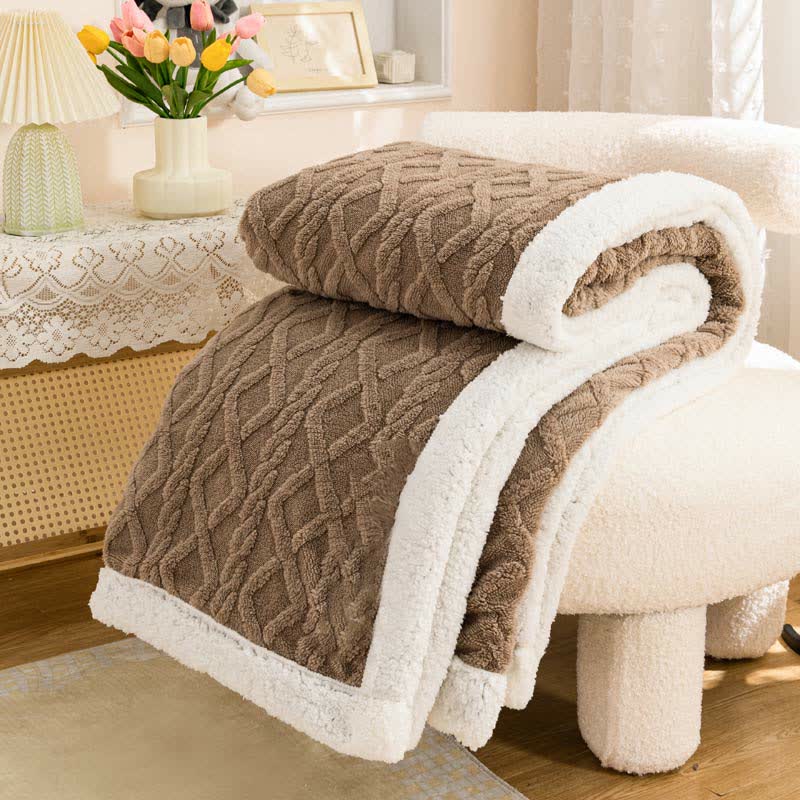 Ownkoti Puffy Cozy Reversible Throw Blanket - Brown - 79" x 90" - image 3