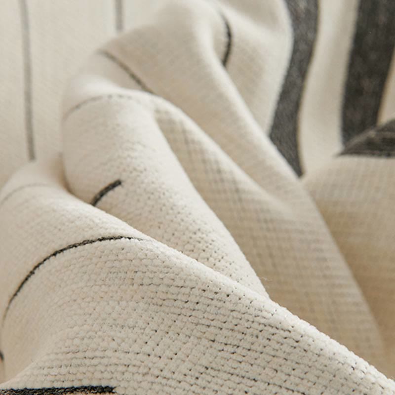 Ownkoti Straight Stripe Chenille Tassel Sofa Protector