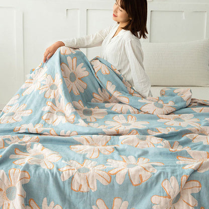 Ownkoti Daisy Printed Cotton Soft Reversible Quilt