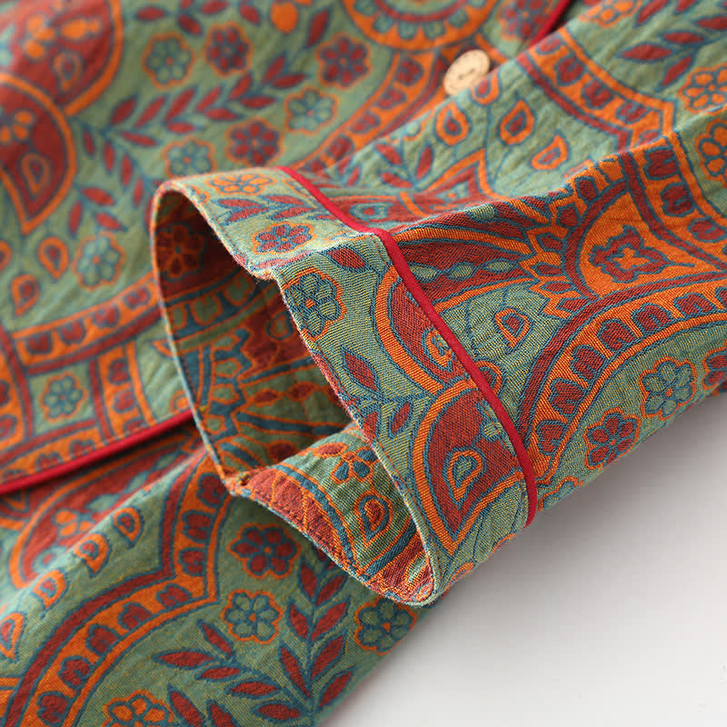 Vintage Jacquard Round Neck Loungewear Set - image 8