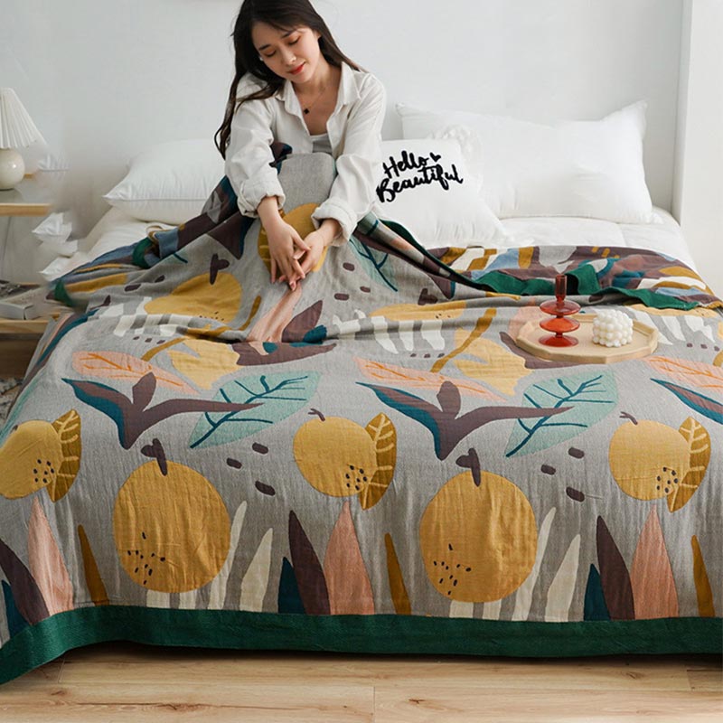 Ownkoti Reversible Design Cotton Fruit Quilt Lightweight - image 3