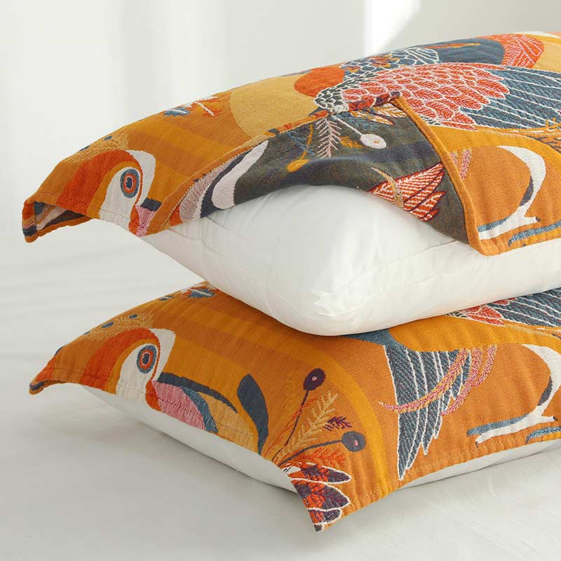 Ownkoti Oriole Bird Cotton Soft Pillow Towel (2PCS) - image 5