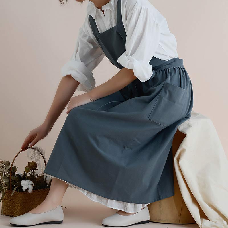 Ownkoti Cotton Apron Waterproof Apron With Pockets - image 7
