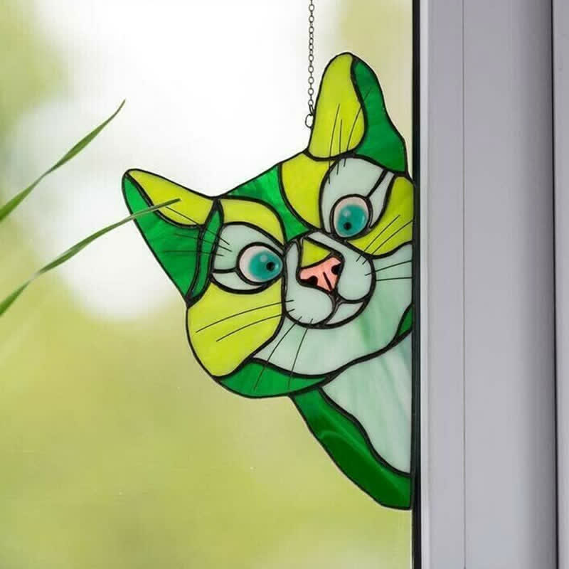 Ownkoti Stain Cat Suncatcher Window Ornament (Buy One Get One Free) - Green - image 8