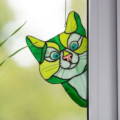 Ownkoti Stain Cat Suncatcher Window Ornament (Buy One Get One Free) - Green - image 8