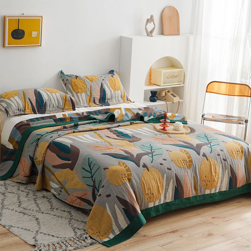Ownkoti Reversible Design Cotton Fruit Quilt Lightweight - image 6