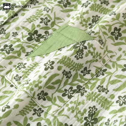 Ownkoti Pastoral Style Floral Cotton Loungewear Set - image 1