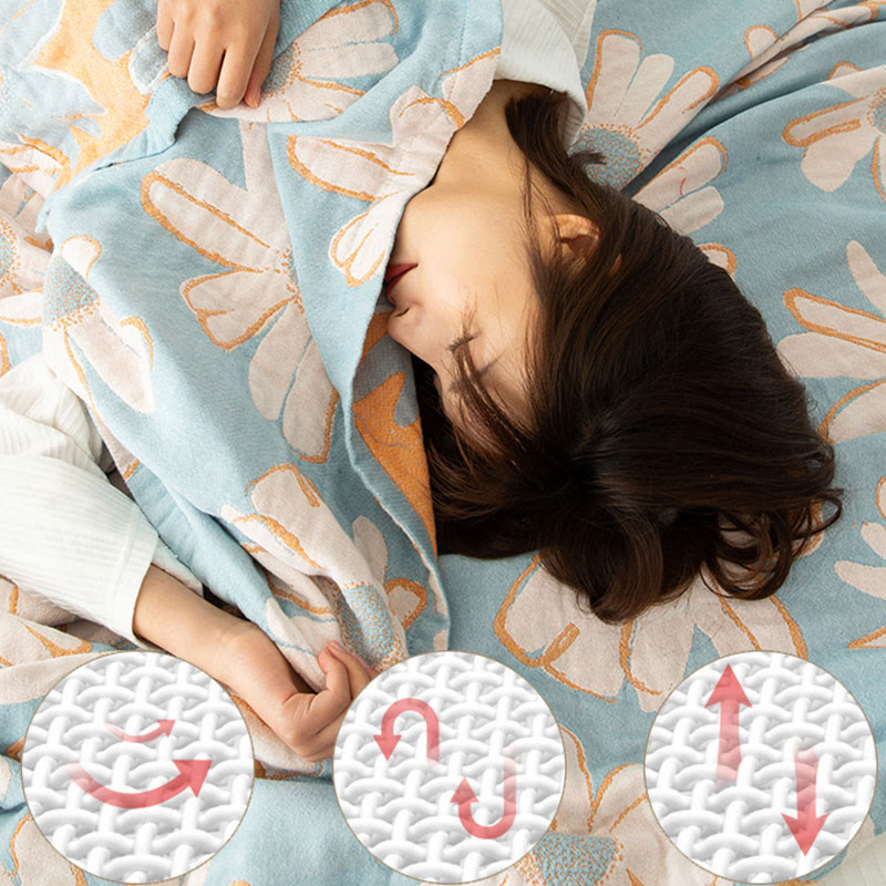 Ownkoti Daisy Printed Cotton Soft Reversible Quilt