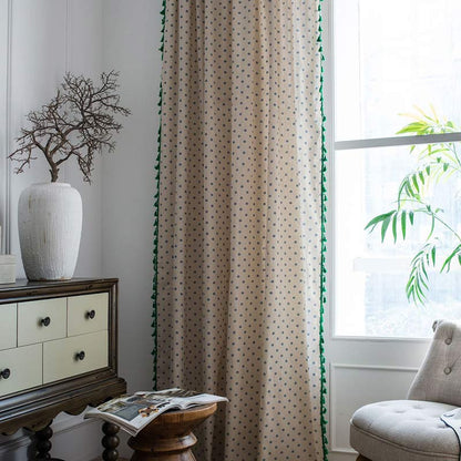 Ownkoti Blue Daisy Green Cotton Curtain - image 5