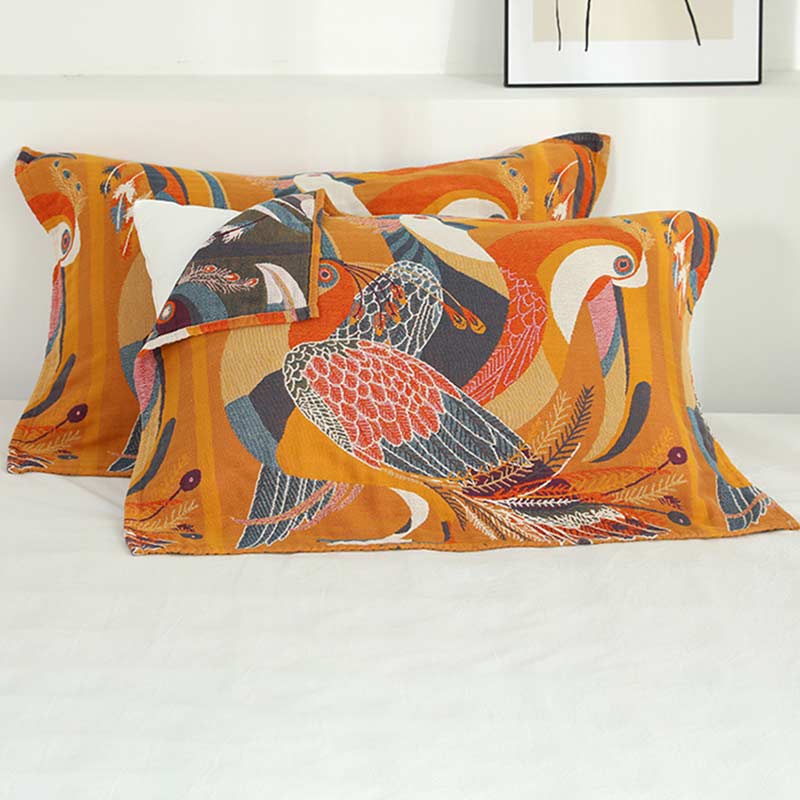 Ownkoti Oriole Bird Cotton Soft Pillow Towel (2PCS) - image 1