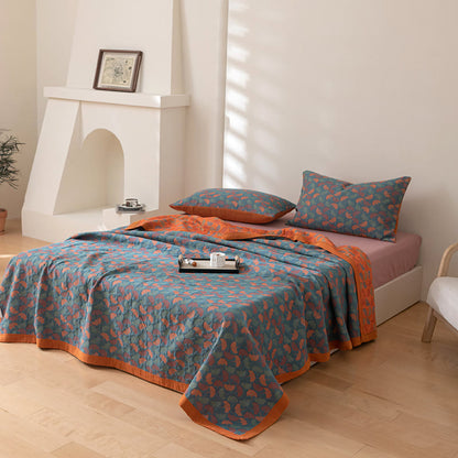 Ownkoti Pastoral Ginkgo Leaf Pattern Cotton Reversible Quilt - image 1