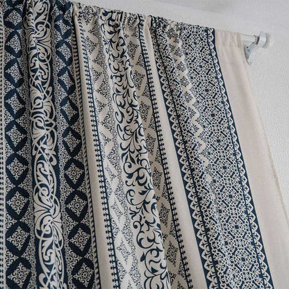 Ownkoti Cotton Linen Blue Pattern Curtain - image 6